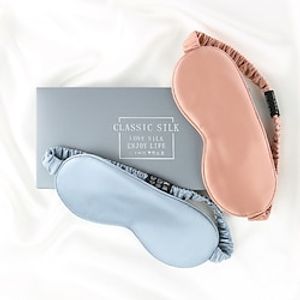 Mulberry Natural Silk Sleep Mask for Women  Men with Elastic Strap, Super Soft Sleeping Eye Mask for Adults 22 Color Options miniinthebox