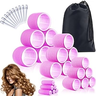 36Pcs Hair Roller Set with Clips, Self-Grip Hair Rollers for Volume, Salon Hairdressing Curlers and DIY Hairstyles, 4 Sizes Rollers Hair Curlers in a Storage Bag Lightinthebox