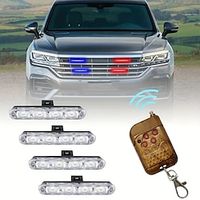 4 in1 LED Grille Strobe Light Emergency Red Blue Strobe Warning Light With Wireless Remote Control For Vehicle Truck Trailers Police RV ATV SUV DC 12V miniinthebox - thumbnail