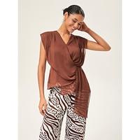 V-neck Asymmetric Sleeveless Top