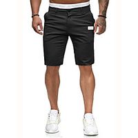 Men's Simple Shorts Pants Solid Color Khaki Black Dark Gray miniinthebox - thumbnail