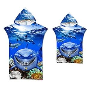 1PCS Ocean Style Hooded Wear Bath Towel Beach Towel Cape Seaside Changing Towel Print Hooded Bath Towel,Kids Beach Towels miniinthebox