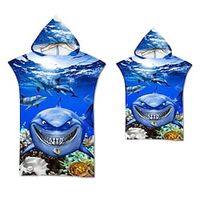 1PCS Ocean Style Hooded Wear Bath Towel Beach Towel Cape Seaside Changing Towel Print Hooded Bath Towel,Kids Beach Towels miniinthebox - thumbnail