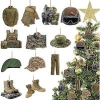 24pcs Creative Army Christmas Party Ornaments Wooden Army Holiday Decorations Hanging Ornaments Christmas Tree Home Decorations miniinthebox