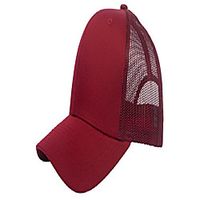 trucker mesh baseball cap mens womens original 6 panels twill hat summer, burgundyred Lightinthebox - thumbnail