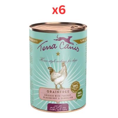Terra Canis Grain Free Chicken Dog Wet Food 400G (Pack of 6)
