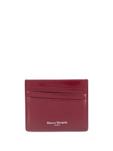 Maison Margiela diagonal card slot logo print cardholder - Red