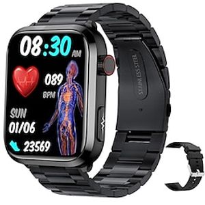 Smart Watch ET210 Men Bluetooth Call Blood Glucose AI Medical Health Monitoring SOS Bluetooth ECGPPG Temperature Monitoring  1.9inch Screen Women Sport Smartwatch Lightinthebox