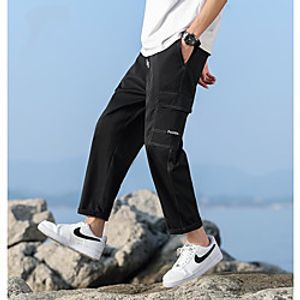 Men's Cargo Casual / Sporty Chinos Sweatpants Pants Pattern Black Khaki miniinthebox