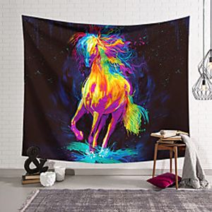 Wall Tapestry Art Decor Blanket Curtain Hanging Home Bedroom Living Room Decoration Polyester Running Horse miniinthebox