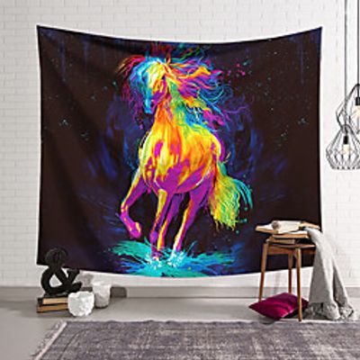 Wall Tapestry Art Decor Blanket Curtain Hanging Home Bedroom Living Room Decoration Polyester Running Horse miniinthebox