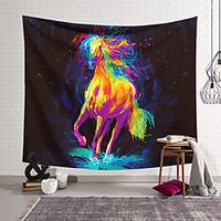 Wall Tapestry Art Decor Blanket Curtain Hanging Home Bedroom Living Room Decoration Polyester Running Horse miniinthebox - thumbnail