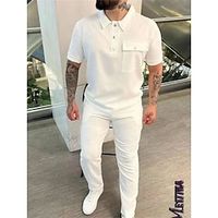 Men's Golf Polo Shirt Lapel Daily Wear Activewear Button Up Solid  Plain Color Black White Red Activewear Gymnatics Spring  Summer Hoodies Sweatshirts  Lightinthebox - thumbnail