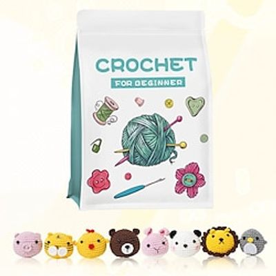 Beginner Crochet Kit for Adults,8pcsset Beginner Crochet Learn to Crochet Kit,Crochet Kits, Succulent Plants Crochet Set, Knitting Kit for Beginners Lightinthebox