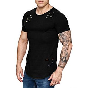 Men's T shirt non-printing Solid Colored Solid Color Short Sleeve Casual Tops Casual Vintage White Black Gray Lightinthebox