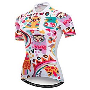21Grams Women's Short Sleeve Cycling Jersey Summer Spandex Polyester White Animal Bike Jersey Top Mountain Bike MTB Road Bike Cycling Quick Dry Moisture Wicking Breathable Sports Clothing Apparel miniinthebox