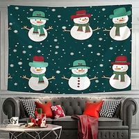 Christmas Snowman Hanging Tapestry Wall Art Xmas Large Tapestry Mural Decor Photograph Backdrop Blanket Curtain Home Bedroom Living Room Decoration miniinthebox - thumbnail