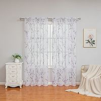 Floral Sheer Curtain Panels Curtain Drapes For Living Room Bedroom, Farmhouse Curtain for Kitchen Balcony Door Window Treatments Room Darkening Lightinthebox - thumbnail