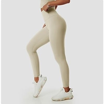 Women's Yoga Pants Tummy Control Butt Lift High Waist Yoga Fitness Gym Workout Tights Bottoms Apricot Brown Blue Spandex Winter Sports Activewear High Elasticity Skinny Lightinthebox