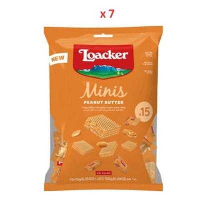 Loacker Minis Peanut Butter Wafers 7X150G