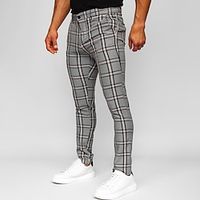Men's Trousers Chinos Chino Pants Pocket Plaid Comfort Breathable Outdoor Daily Going out Fashion Casual Black Grey miniinthebox - thumbnail