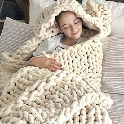 Chenille Thick Thread Blanket Handmade Blanket European and American Thick Thread Blanket Bed Tail Blanket Knitted Blanket Sofa Cover Blanket Minky Huas Blanket Lightinthebox