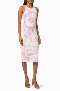 Tie-dye Midi Dress in Rib-knit