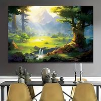 Landscape Wall Art Canvas Fantasy Forest Prints and Posters Pictures Decorative Fabric Painting For Living Room Pictures No Frame miniinthebox