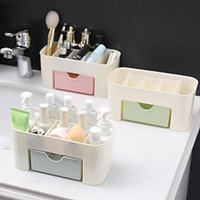 3pcs Desktop Drawer Storage Box Makeup Box Plastic Multifunctional Storage Box Jewelry Box Office Desk Storage Box 3PC Lightinthebox