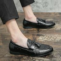 Men's Loafers Slip-Ons Dress Shoes Tassel Loafers Reptile Shoes Walking Business British Gentleman Wedding Office Career Party Evening Nappa Leather Comfortable Black Brown Spring Lightinthebox