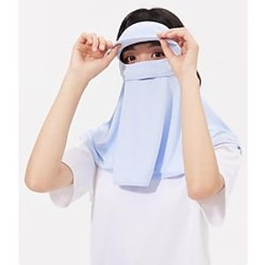 Sunscreen Mask Women'S Full Face Anti-Ultraviolet Summer Ice Silk Full Protection Breathable Sunshade Large Mask miniinthebox