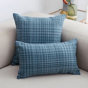 Teal Throw Pillow Covers Farmhouse Solid Decorative Garden Cushion Sham Outside Lumbar Pillowcase for Patio Furniture Tent Balcony Bench Tent Couch Lightinthebox
