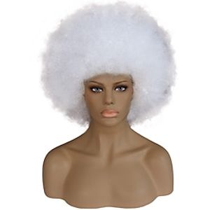 Afro Wig For Black Women White Wig Kinky Curly Wig 70S Outfits For Women White Curly Wig Afro Kinky Curly Wig 70S Wigs For Women 80S Wigs For Women Synthetic Wigs For Disco Party Halloween Lightinthebox
