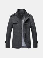 Stand Collar Retro Woolen Jacket