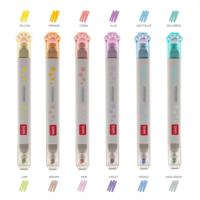 Legami 6 Dual-Tip Pastel Highlighters - Meow - Kitty