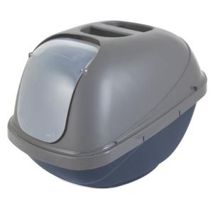 Petmate Jumbo Basic Hooded Litter Pan, Blue Steel, Pearl Silver - 1