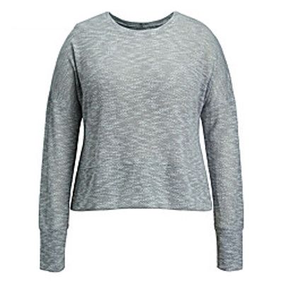 Women's Plus Size Tops Blouse Shirt Plain Long Sleeve Crewneck Basic Daily Going out Cotton Spring Summer Gray miniinthebox