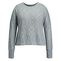 Women's Plus Size Tops Blouse Shirt Plain Long Sleeve Crewneck Basic Daily Going out Cotton Spring Summer Gray miniinthebox - thumbnail