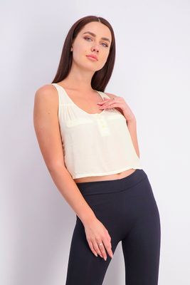 Womens Crop Tank Top Light Yellow Womens Crop Tank Top Light Yellow