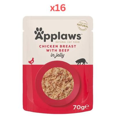 Applaws Chicken With Beef In Jelly Adult Wet Cat Food 16X70g