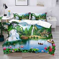 Landscape Series 3-Piece Duvet Cover Set Hotel Bedding Sets Comforter Cover with Soft Lightweight Microfiber, Include 1 Duvet Cover, 2 Pillowcases for Double/Queen/King(1 Pillowcase for Twin/Single) miniinthebox Landscape Series 3-Piece Duvet Cover Set Hotel Bedding Sets Comforter Cover with Soft Lightweight Microfiber, Include 1 Duvet Cover, 2 Pillowcases for Double/Queen/King(1 Pillowcase for Twin/Single) miniinthebox