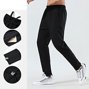 Men's Track Pants Athletic Bottoms Elastic Waistband Gym Workout Running Jogging Training Exercise Moisture Wicking Breathable Soft Normal Sport Solid Colored Black Green  High Elasticity Lightinthebox