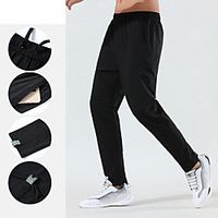 Men's Track Pants Athletic Bottoms Elastic Waistband Gym Workout Running Jogging Training Exercise Moisture Wicking Breathable Soft Normal Sport Solid Colored Black Green  High Elasticity Lightinthebox - thumbnail