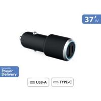 Bigben FPLICAC2AC37WPDRB 37W Dual Car Charger (12+25W) Power Delivery, Black