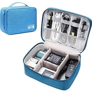 1pc 9.457.093.94Inch Electronics Organizer, Travel Universal Cable Organizer Bag, Waterproof Electronics Accessories Storage Cases, Storage Organizer For Cable, Charger, Phone, USB, SD Card, Hard Drives, Power Bank, Cords miniinthebox