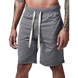 Men's Sweat Shorts Pocket Plain Comfort Breathable Outdoor Daily Going out Fashion Casual Black White Lightinthebox