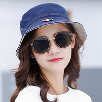 Women Summer Sunscreen Denim Bucket Hat Foldable Travel Breathable Bucket Hat