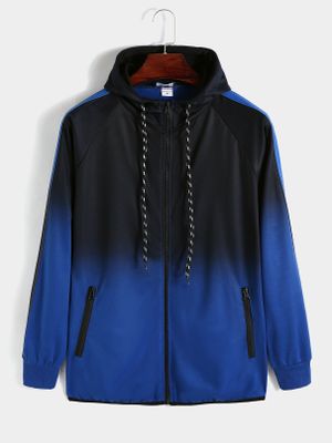 KOYYE Men Gradient Color Sporty Hoodie KOYYE Men Gradient Color Sporty Hoodie
