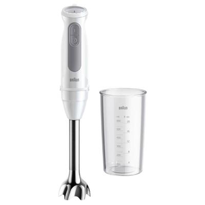 Braun MultiQuick 5 Manual Blender With PowerBell Plus Technology, 21 Speed Wheel+Turbo, Click Plus System, Mixer With Ergo Handle, Steel Cam & Beaker 600ml, 1000W, White - MQ 50.001 M