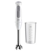 Braun MultiQuick 5 Manual Blender With PowerBell Plus Technology, 21 Speed Wheel+Turbo, Click Plus System, Mixer With Ergo Handle, Steel Cam & Beaker 600ml, 1000W, White - MQ 50.001 M